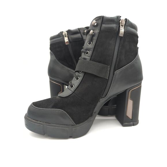 Atalina | AD9030 Heeled Lace Up Side Zip Ankle Bootie | Size 10 - Picture 4 of 9
